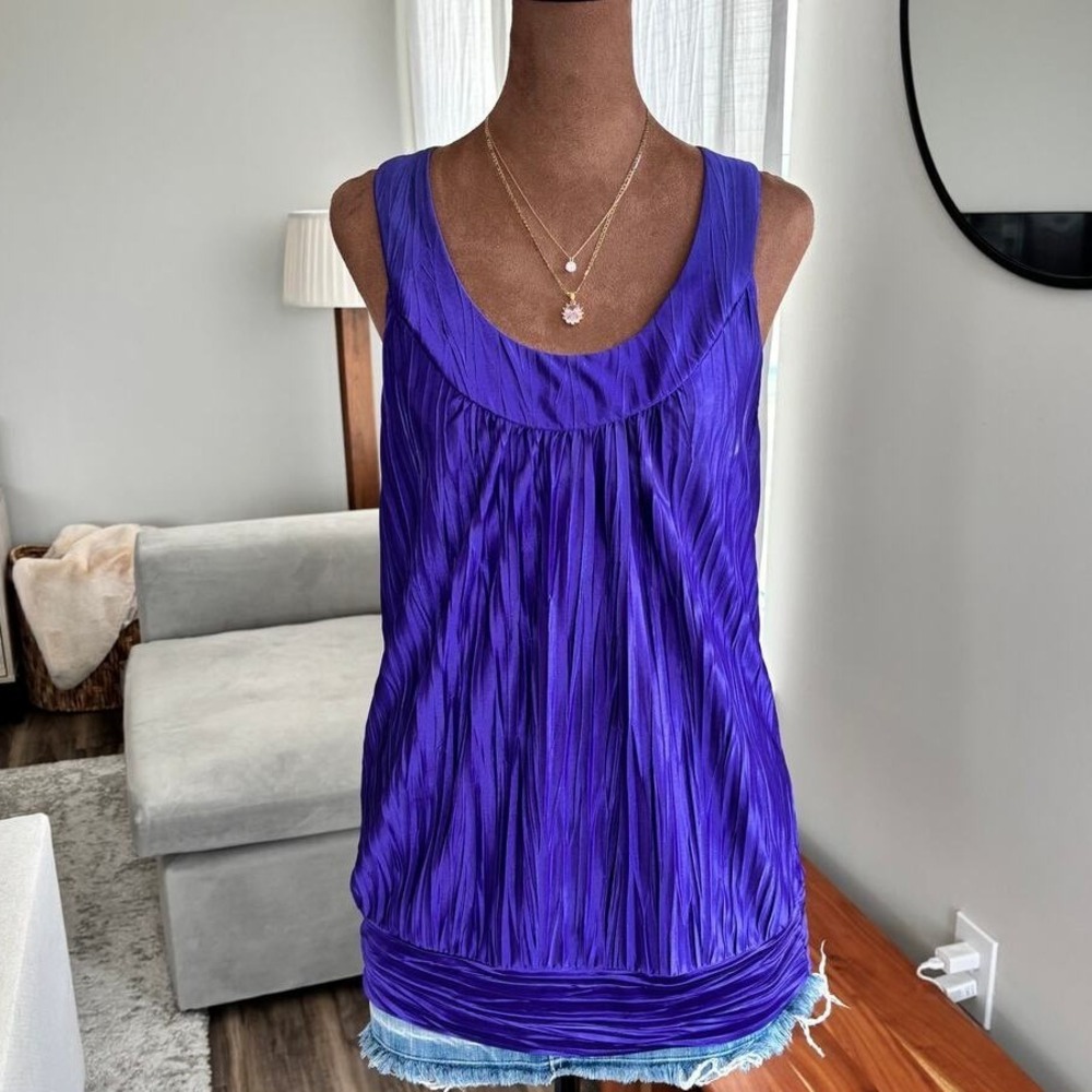Y2K Vintage A Byer Racer Halter Top L Bubble Hem Bimbocore McBling Party Club